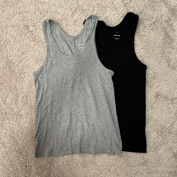 Two Everlane Gray and Black Tank Tops, Size M - Picture 2 of 4